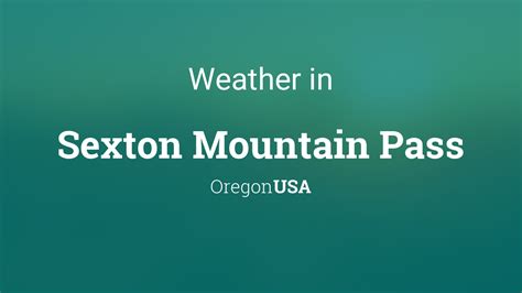 Sexton pass weather - The three types of weathering are mechanical weathering, chemical weathering and organic weathering. Weathering refers to the breaking down of rocks by the conditions in their environment.